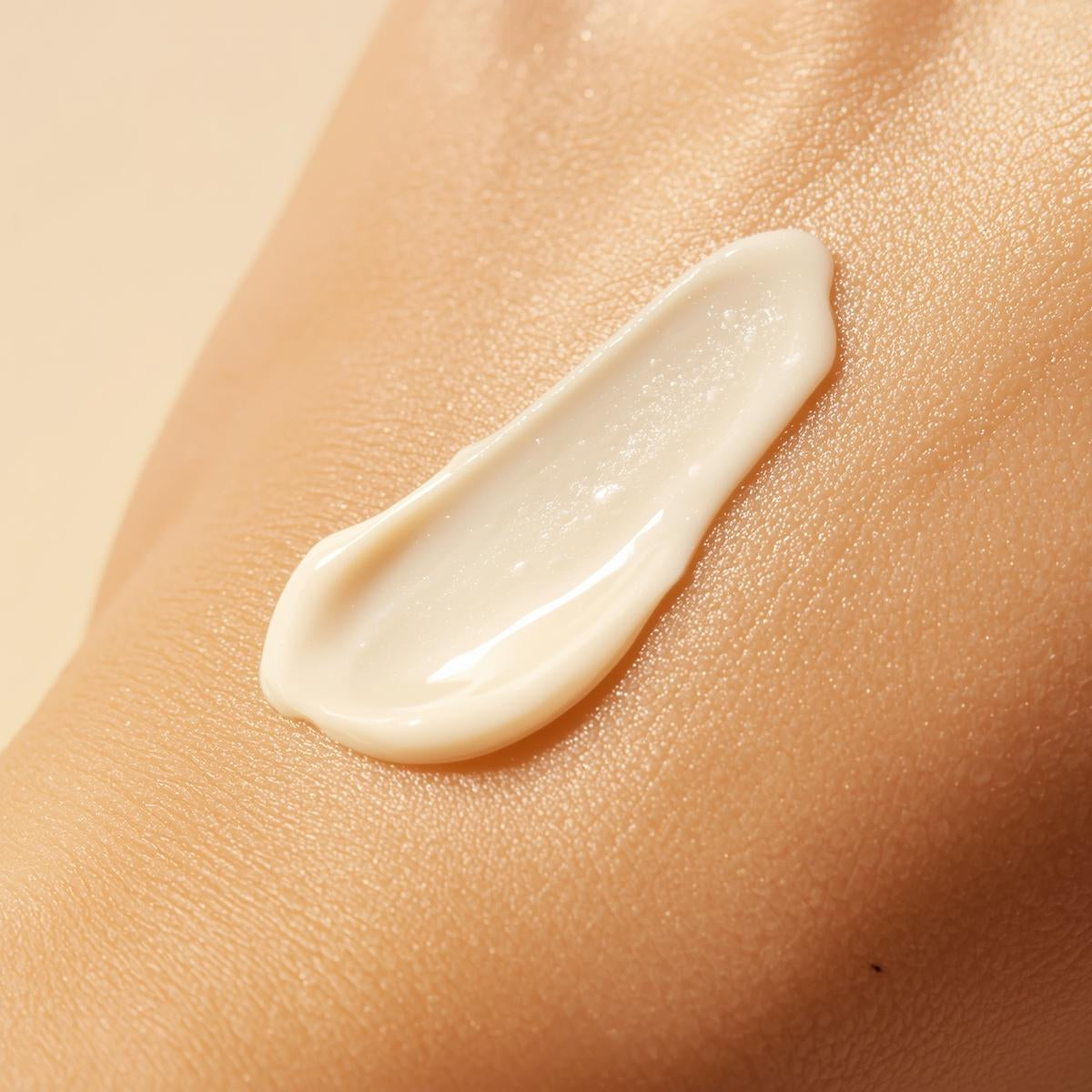 Close-up of a smear of body butter on skin